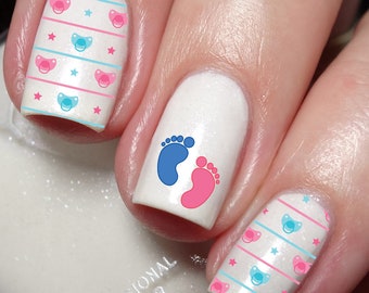 Sticker sticker babyshower nail art