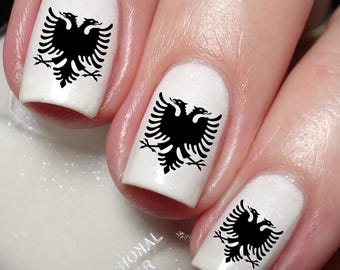 Sticker J'aime l'Albanie pour les ongles