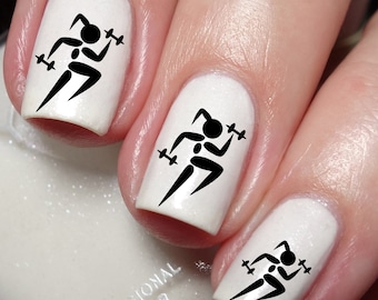 Gym Fitness Workout Nail Art Decal Sticker