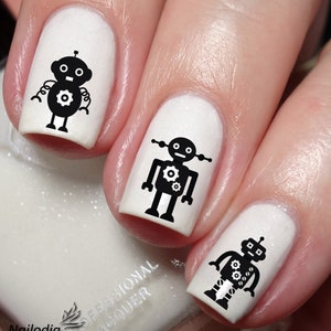 Cute Robot Nail Art Decal Sticker