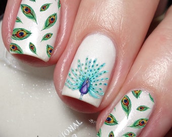 Stickers Autocollants Plumes Pour Nail Art | Déco Ongles Multicolore | Marque Non Genrée