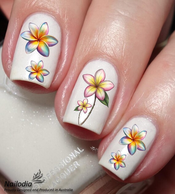 Stickers Autocollants Nail Art Motifs Fleurs Colorées - Accessoire Ongles (origine France, Neuf)