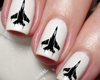 Jet Fighter Nail Art Decal Sticker