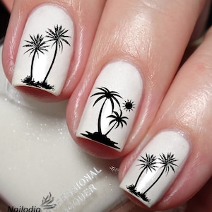 Tropical Palm Tree Nail Art Decal Sticker