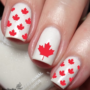 Calcomanía para uñas del Día de Canadá