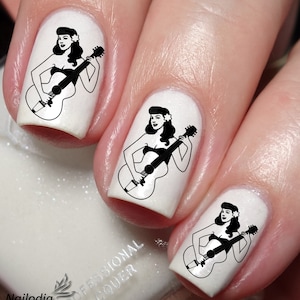 Guitar Players Nail Art Decal Sticker