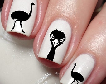 Emu Aussie Bird Nail Art Decal Sticker