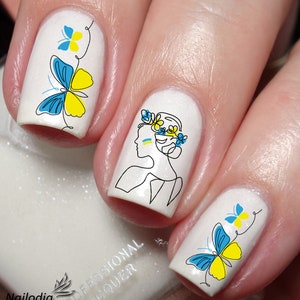 Ukraine Supporters Nail Art Decal Sticker