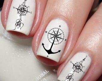 Sailing Marine Compass Nail Art Decal Sticker