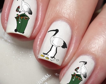 Bin chicken Ibis Nail Art Decal Sticker
