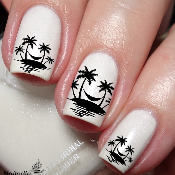 Palm Tree Nail Decals Etsy