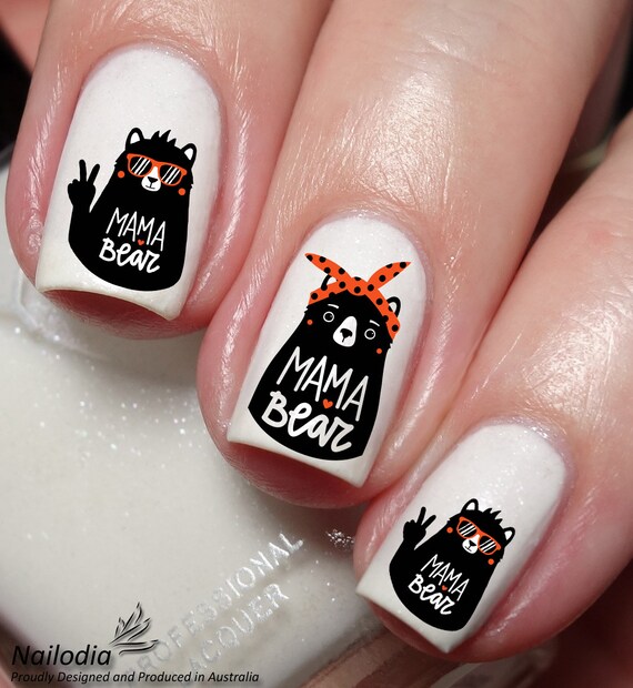 Mama Bear Nail Art Decal Sticker - Etsy