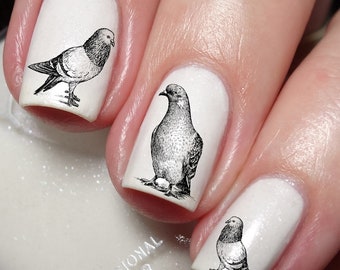 Pigeon Dove lovers Nail Art Decal Sticker