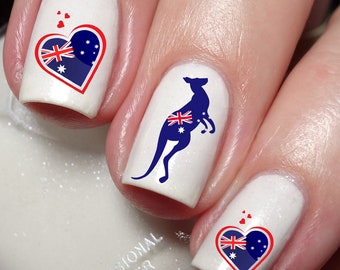 I Love Australia Nail Art Decal Sticker