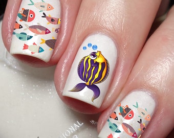 Fish Lovers Nail Art Decal Sticker