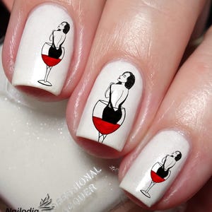 Wine Lovers Nail Art Decal Sticker