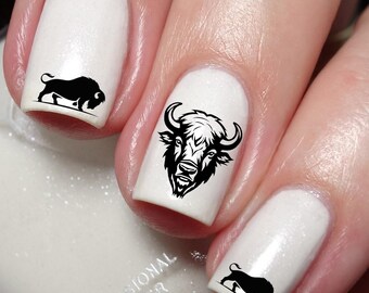 Bison Buffalo Nail Art Sticker