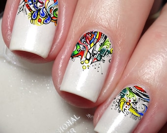 Graffiti Street Painting Nail Art Decal Sticker