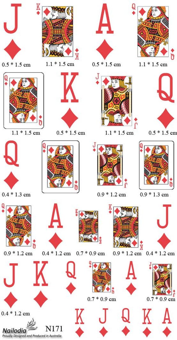 King Queen Jack Ace of Diamond Nail Art Decal Sticker - Etsy