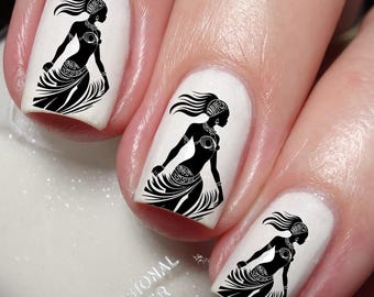 African Woman Nail Art Decal Sticker
