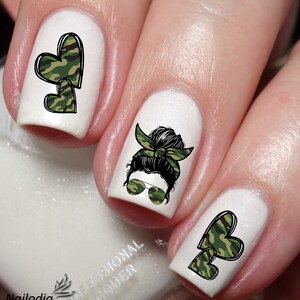 Army Mom Nail Art Decal Sticker