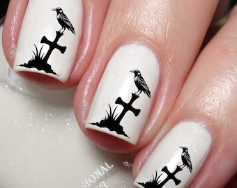 Crow Raven Nail Art Decal Sticker