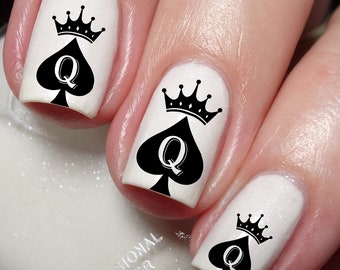 Queen of Spade Nail Art Decal Sticker