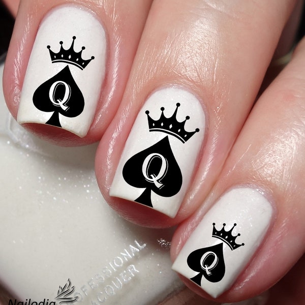Queen of Spade Nail Art Decal Sticker