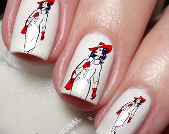 Fashion Model Nail Art Decal Sticker