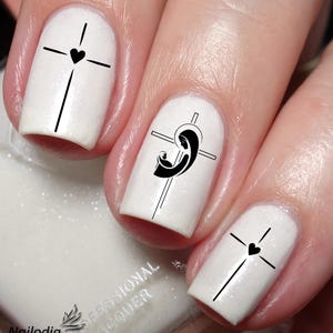 Jesus Cross Nail Art Decal Sticker
