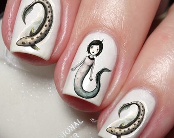 Eel Fish Nail Art Decal Sticker