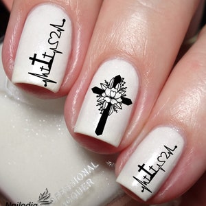 Jesus Cross Nail Art Decal Sticker