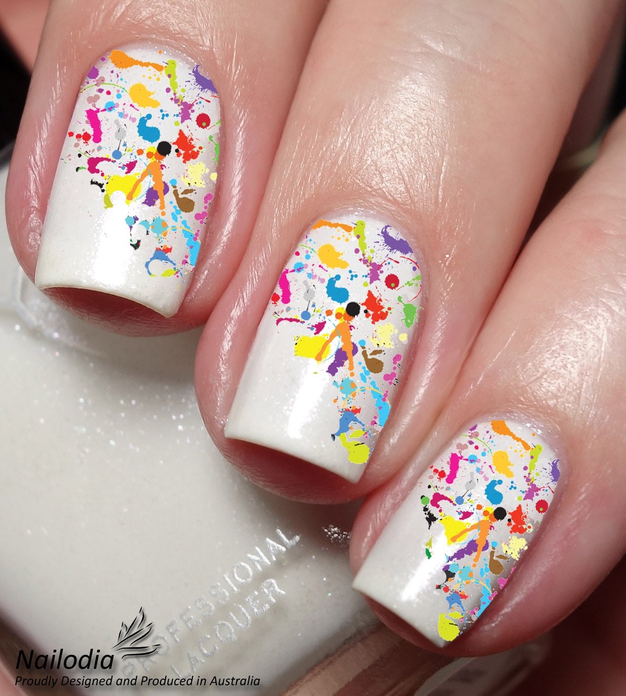 Watercolor Splash Nail Art Design