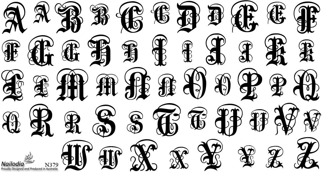Anglican Old English Letters Nail Art Decal Sticker - Etsy