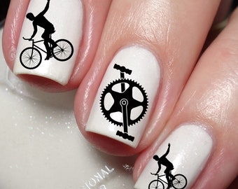 Bicycle Lovers Nail Art Decal Sticker