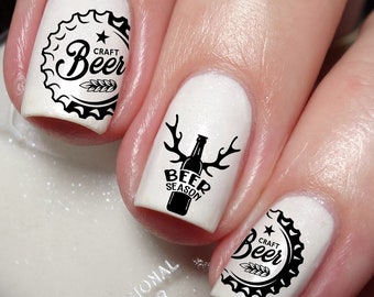 Beer Lovers Nail Art Decal Sticker