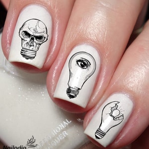 Bulb Skull Nail Art Decal Sticker