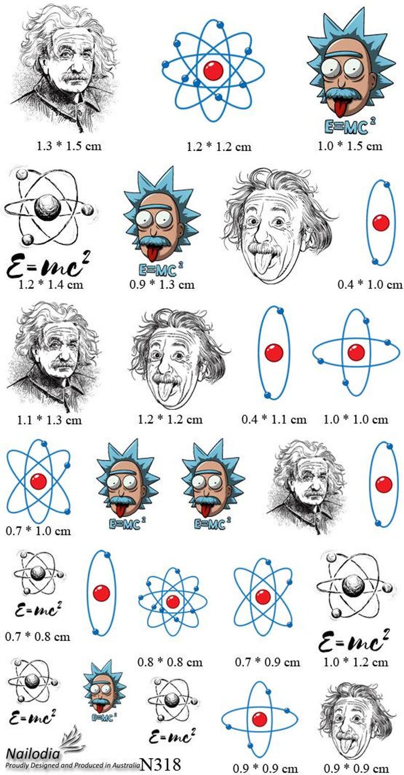 Albert Einstein Nail Art Decal Sticker - Etsy