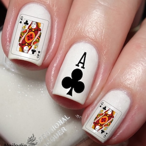 King Queen Jack Ace of Flower Nail Art Decal Sticker