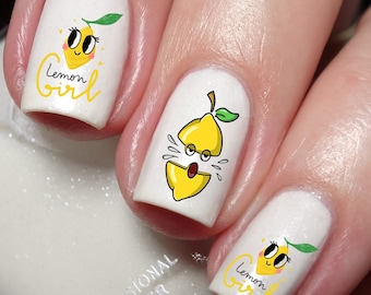 Lemon Lovers Nail Art Decal Sticker