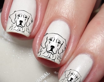 Golden Retriever Dog Nail Art Decal Sticker