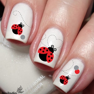 Coccinella Coleotteri Coccinella Bug Nail Art Decal Sticker