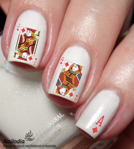 King Queen Jack Ace of Diamond Nail Art Decal Sticker - Etsy