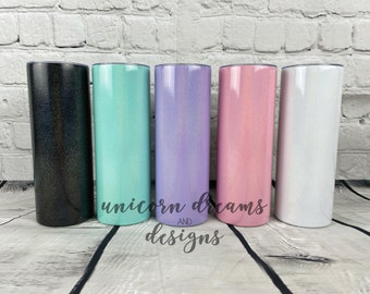 Blank 20oz Holographic Glitter Skinny Straight Shimmer Sublimation Tumbler - Multiple Colors! IN STOCK!