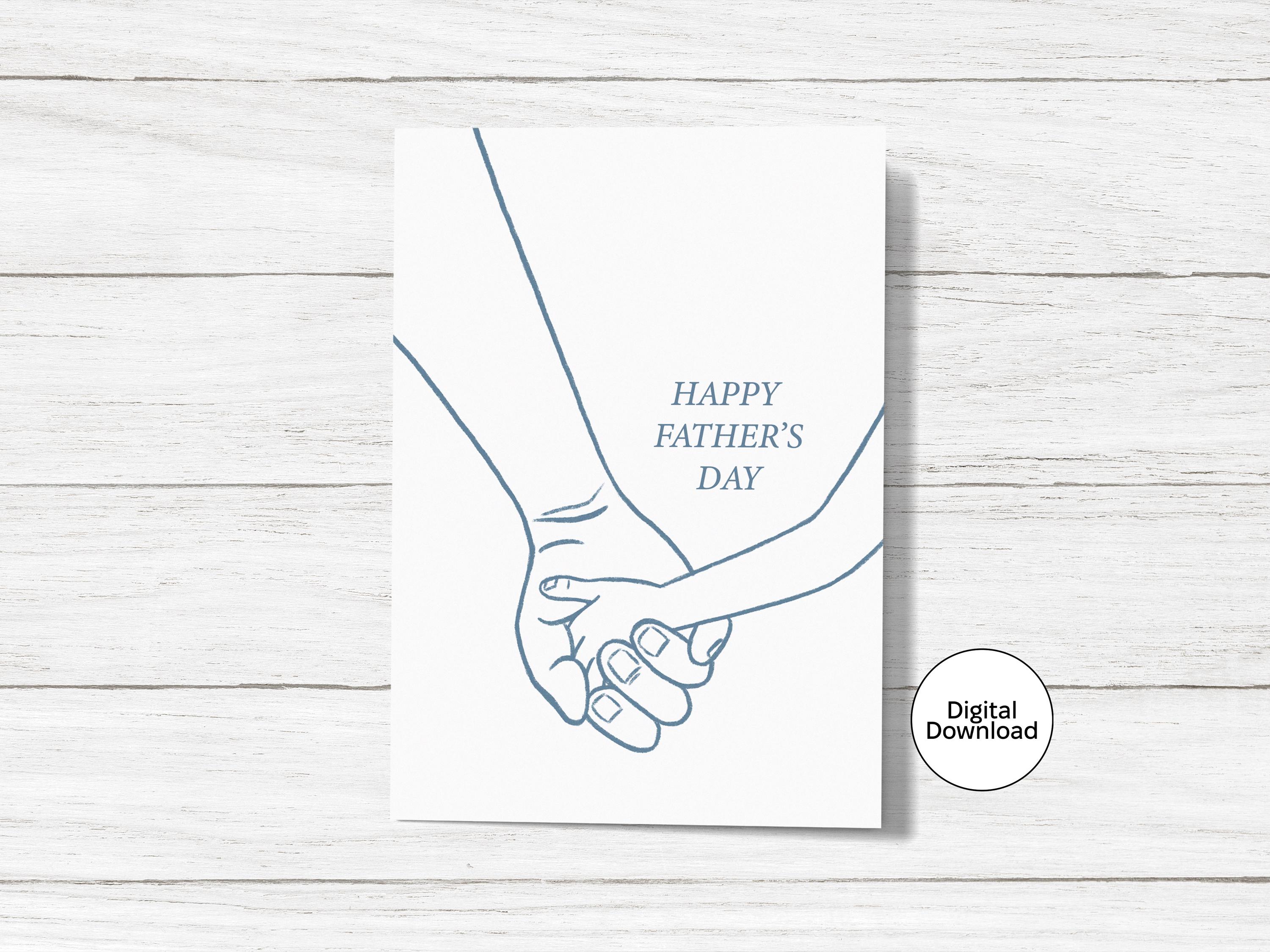 Printable Happy Father's Day Card | Instant Download | PNG PDF JPG | Simple Minimalist Design