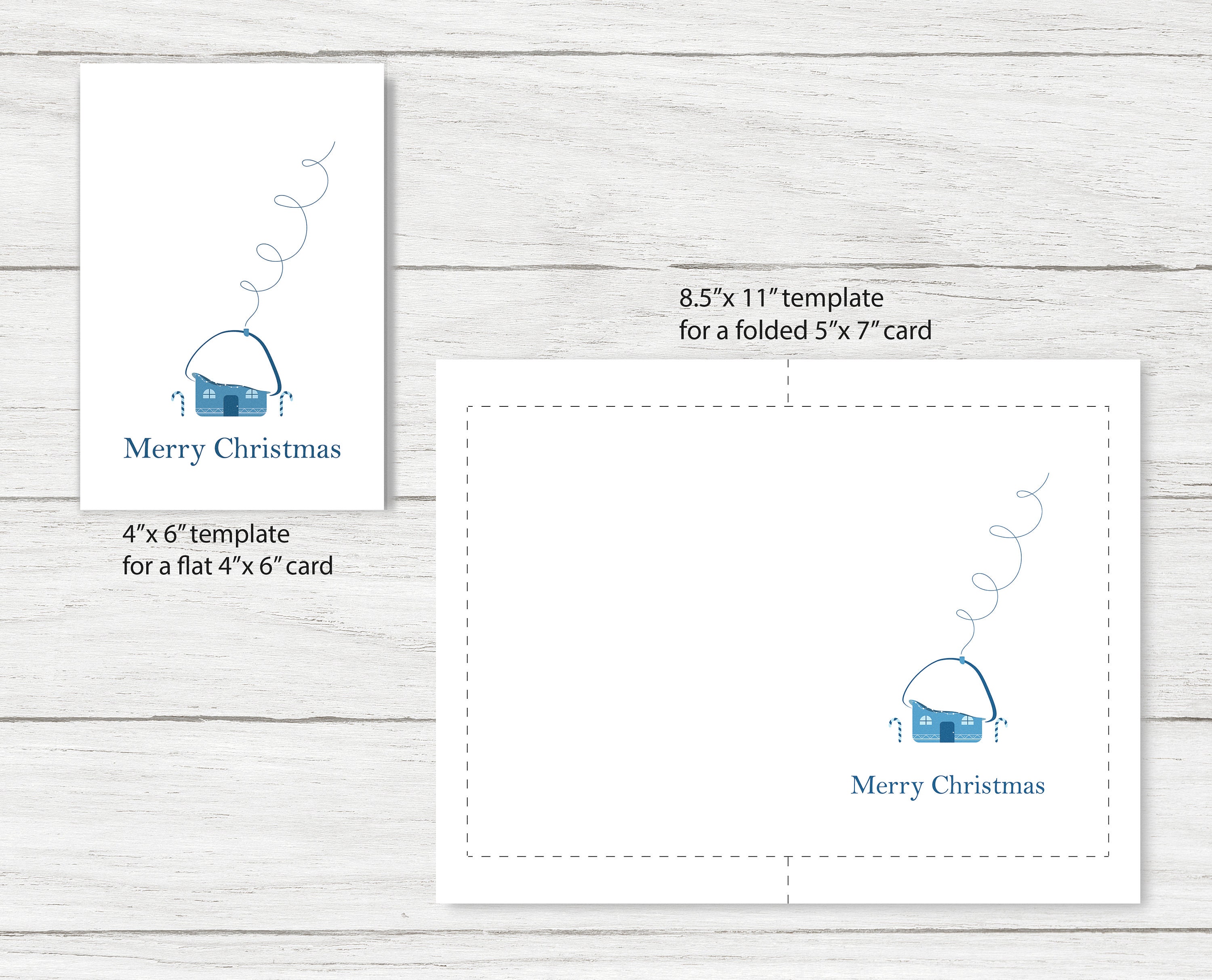 Merry Christmas Cards - Printable Card- Instant Download - Digital ...