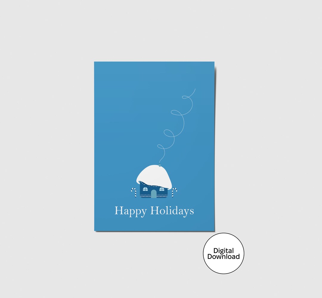 Happy Holidays Cards Holiday Printable Card Instant Download - Etsy