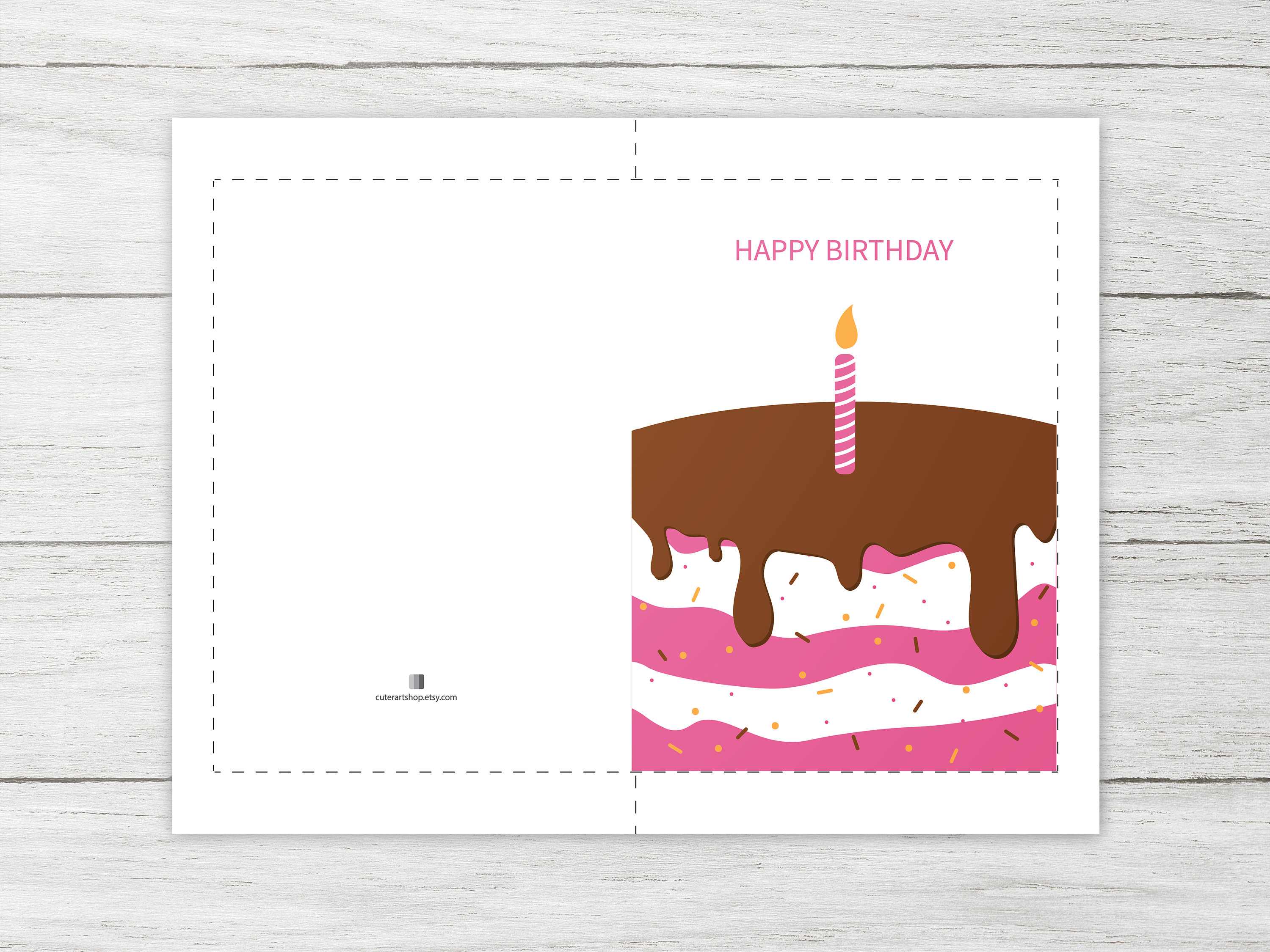 Happy Birthday Digital Card Printable Simple Card Instant Download