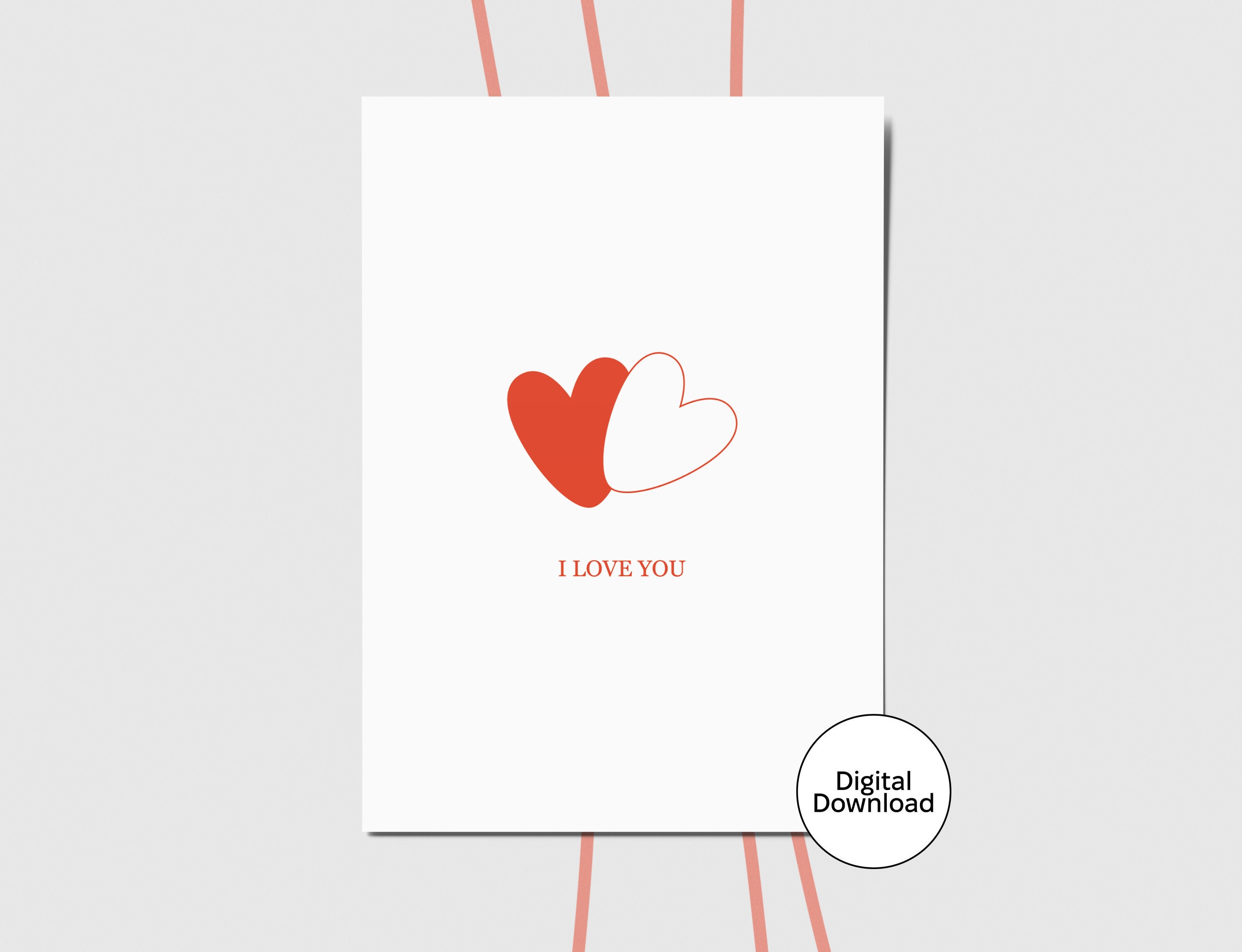 Valentine's Day Printable Card | I Love You Digital Card | Instant ...