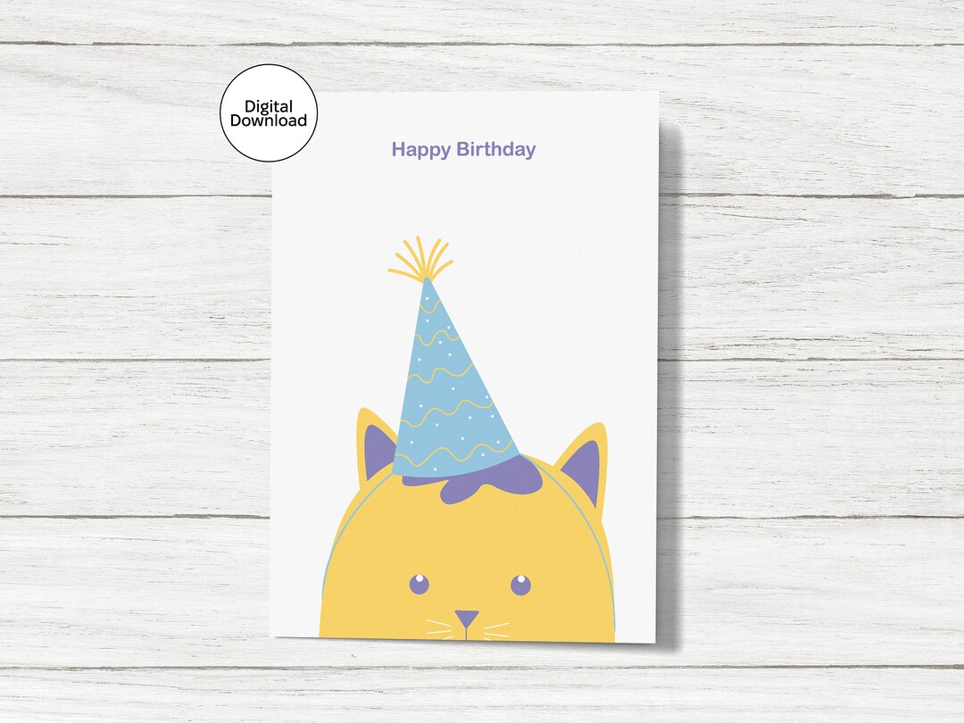 Happy Birthday Digital Card - Printable Card - Instant Download - Cute ...